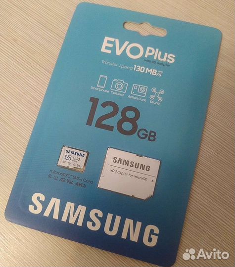 Карта памяти новая MicroSD Samsung EVO Plus 128 GB