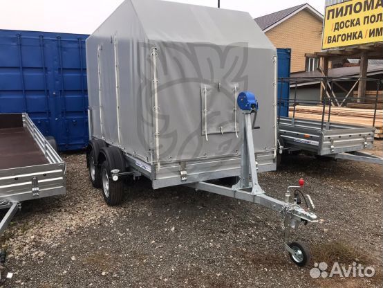 Прицеп 31.022 с трапом и евро тентом. Строительный