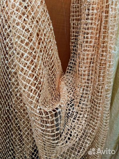Тюль сетка персиковая