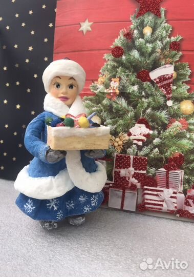 Ватная, елочная игрушка, ручной работы