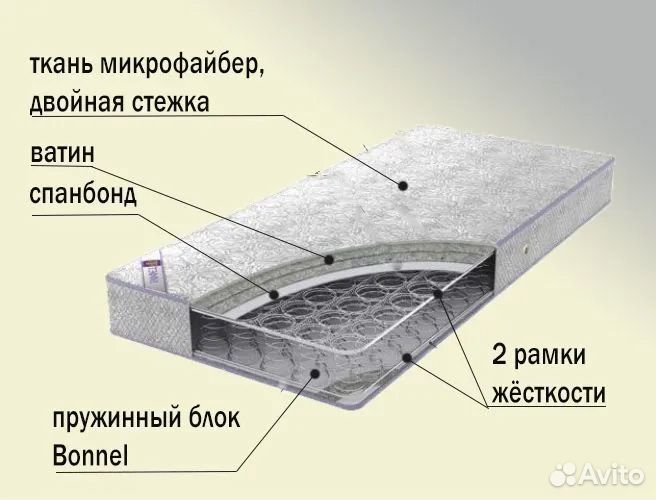 Односпальная кровать с матрасом