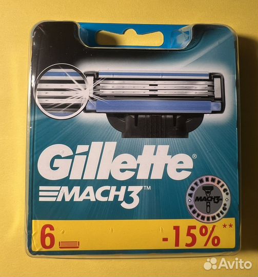 Мужские кассеты Gillette mach 3 ориг 6 шт