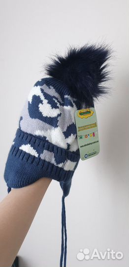 Шапка зимняя новая р.48 (на 2-4года)