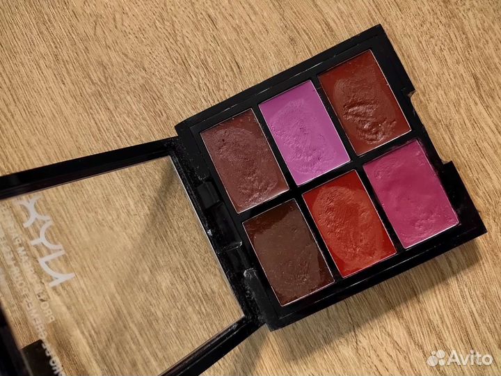 Палетки теней и помад Nyx