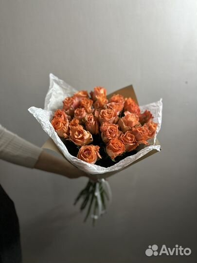Розы Кения standart (оранж), бесплатная доставка