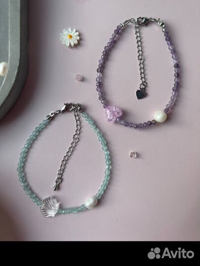 Браслет из натуральных камней с жемчугом