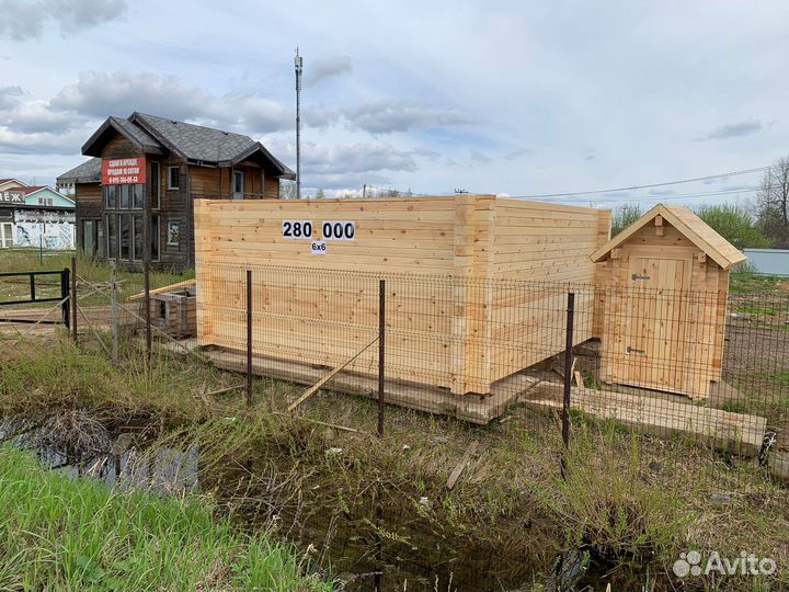 Сруб 6х6 из бруса 200х150 высота 2,6м