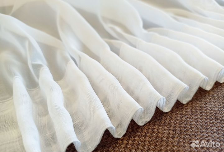 Тюль-Вуаль белый Турецкая(с утяжелителем)