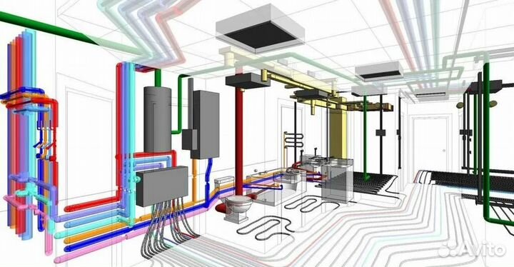 Монтаж отопления, водоснабжения; электромонтаж