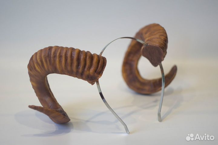 Рога демона, бараньи рожки, ободок с рогами