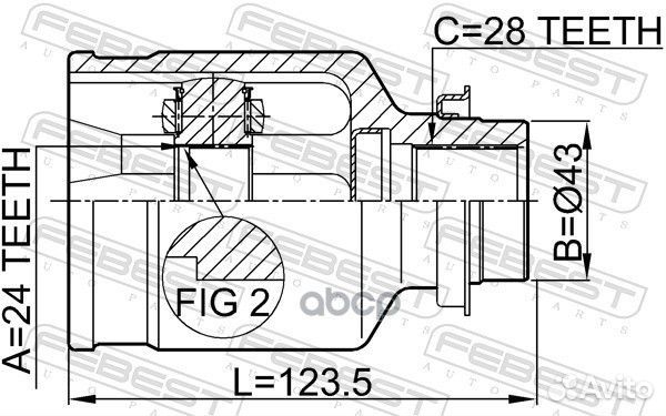 ШРУС внутр правый ford transit TT9 2006-2014