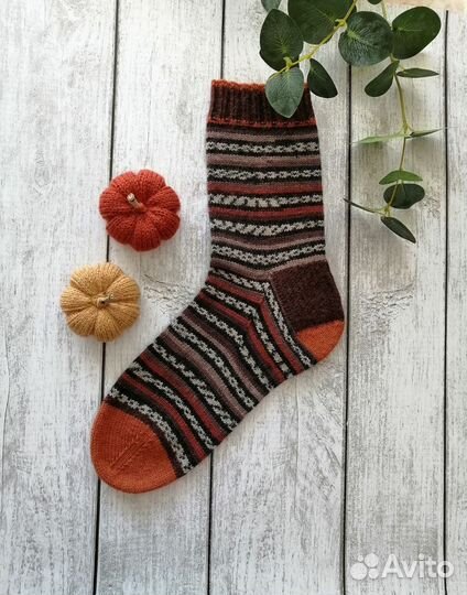 Носки шерстяные вязаные мужские