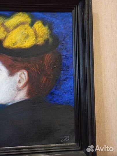 Петряшев, портрет Дамы, 1985г., оргалит, пастель