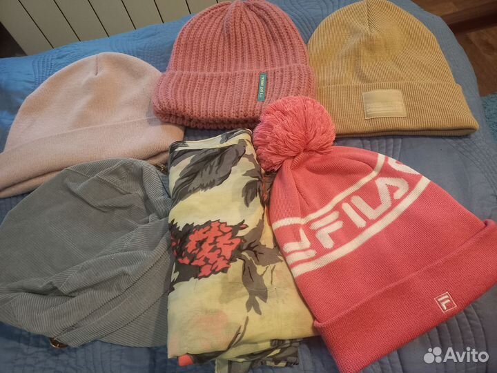 Женские шапки, шарф пакетом