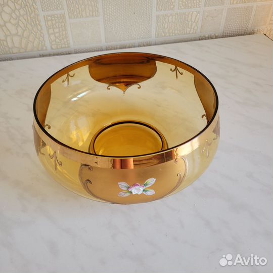 Конфетница цветное стекло СССР