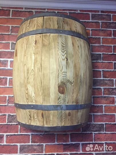 Срез деревянной бочки (половина)