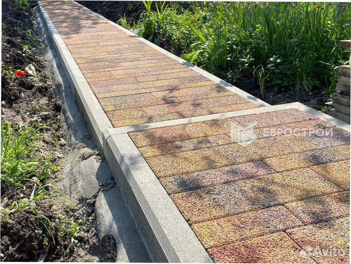 Тротуарная плитка, брусчатка, бордюры