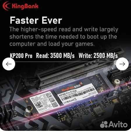 SSD m2nvme 512Gb Kingbank KP200 PRO G4x4 2280 нов