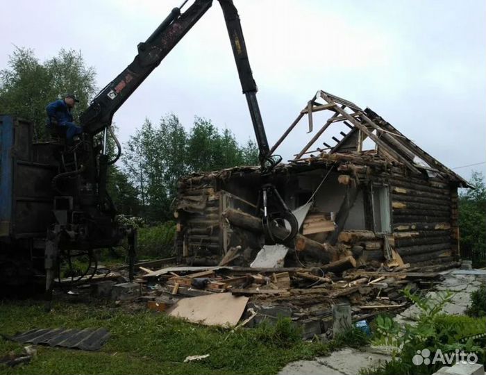 Демонтаж и вывоз мусора ломовозом 30м3