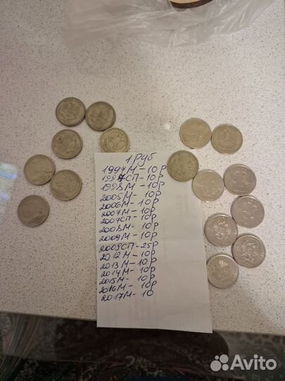 Список регулярных монет РФ номиналом 1,2,5 рубль