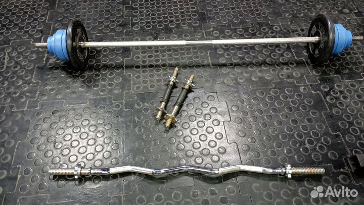 Штанга, гриф прямой, Z-гриф, блины, гантели