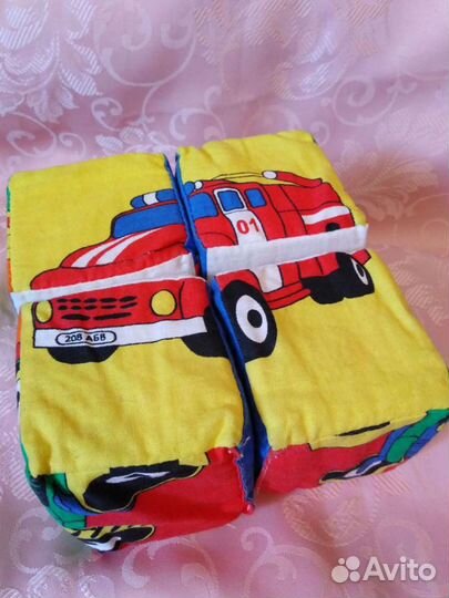 Кубики,Сложи картинку, развивающие мягкие