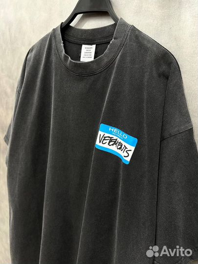 Vetements футболка оверсайз варенка (Hello my name