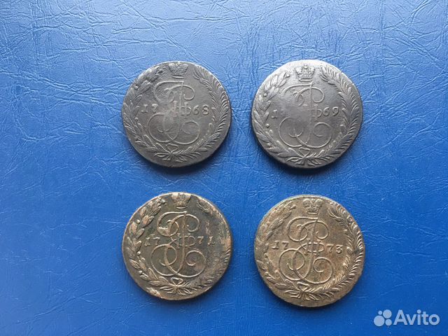 Монеты 5 копеек Екатерины 2, 1768-1773