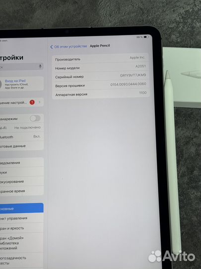 iPad pro 11 2021 m1 128gb sim + apple pencil