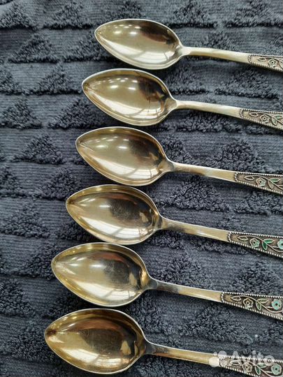 Ложки Серебро эмаль 875 проба