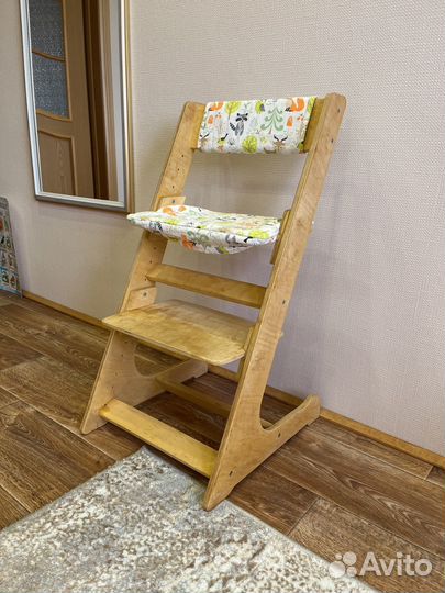 Детский растущий стул деревянный