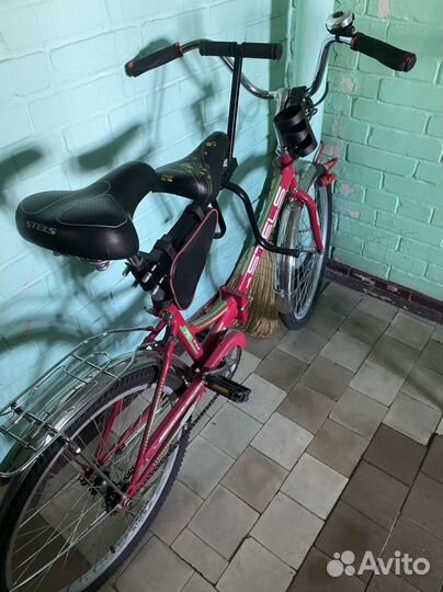 Велосипед с детским креслом взрослый stels