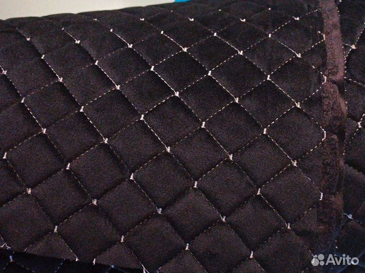 Ткань алькантара стёганая белой ниткой