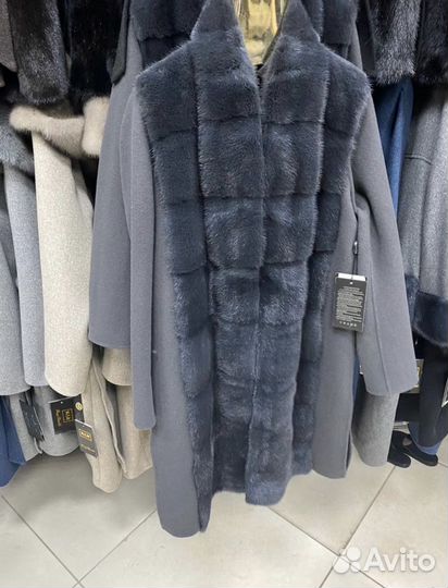 Норковые шубы пальто кашемир с норкой трансформер