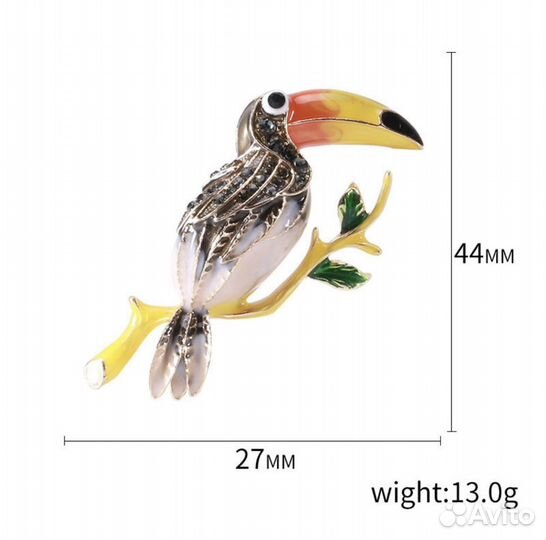 Брошь брошка птица