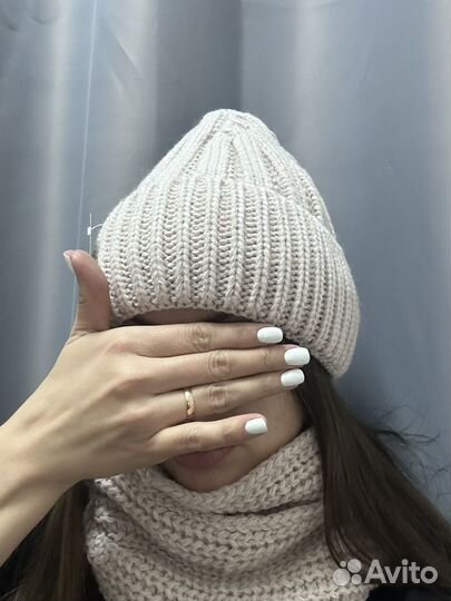 Шапка и снуд комплект зима