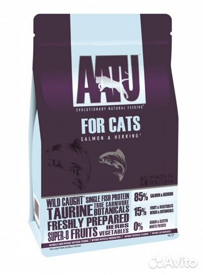 Корма для кошек Aatu 3кг с уткой/курицей/рыбой
