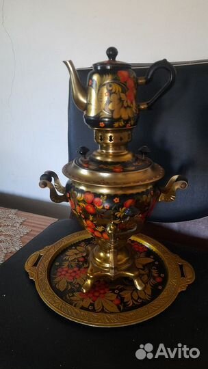 Самовар электрический расписной Хохлома