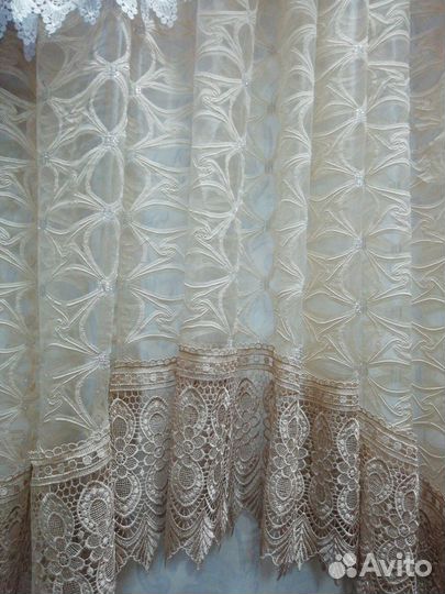 Штора тюль для кухни 3м