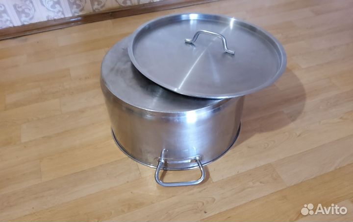 Кастрюля 25л с толстым дном (пищевая нержавейка )