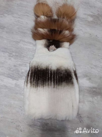 Вязаная шапка из кролика