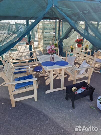 Стол + 2 стула + скамейка комплект