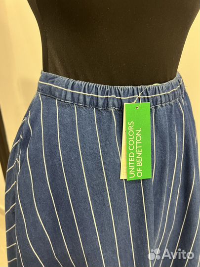 Джинсовая юбка миди Benetton