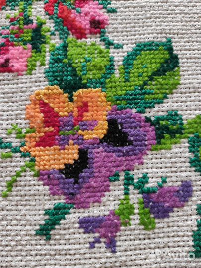 Скатерть винтаж ручная вышивка б/у