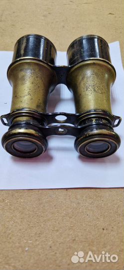 Старинный медный бинокль Франция винтаж