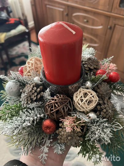 Новогодний венок ручной работы