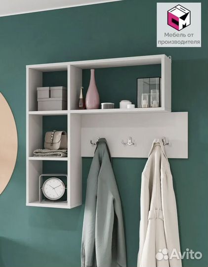 Вешалка настенная в прихожую + большое зеркало