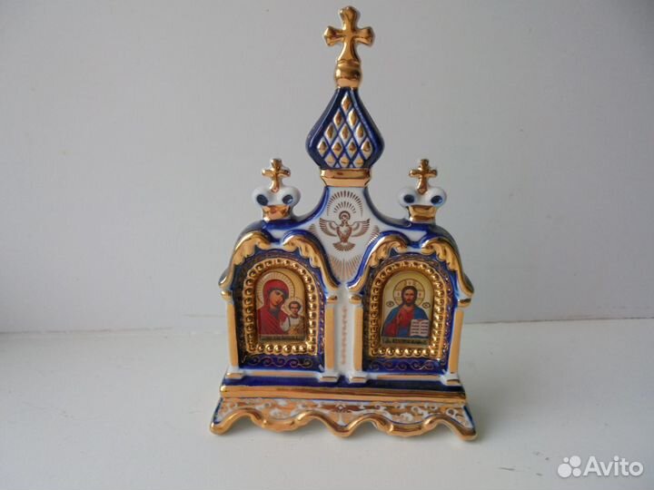 Гжель Киот Праздничный роспись золот