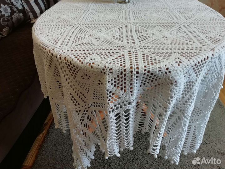 Винтажная скатерть, вязаная крючком