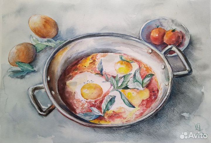 Натюрморт акварелью 